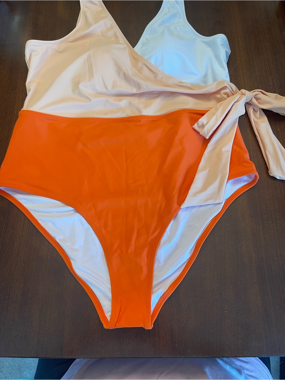CUPSHE One Piece Swimsuit Wrap Color Block Tie Wrap NWT - Picture 8 of 13